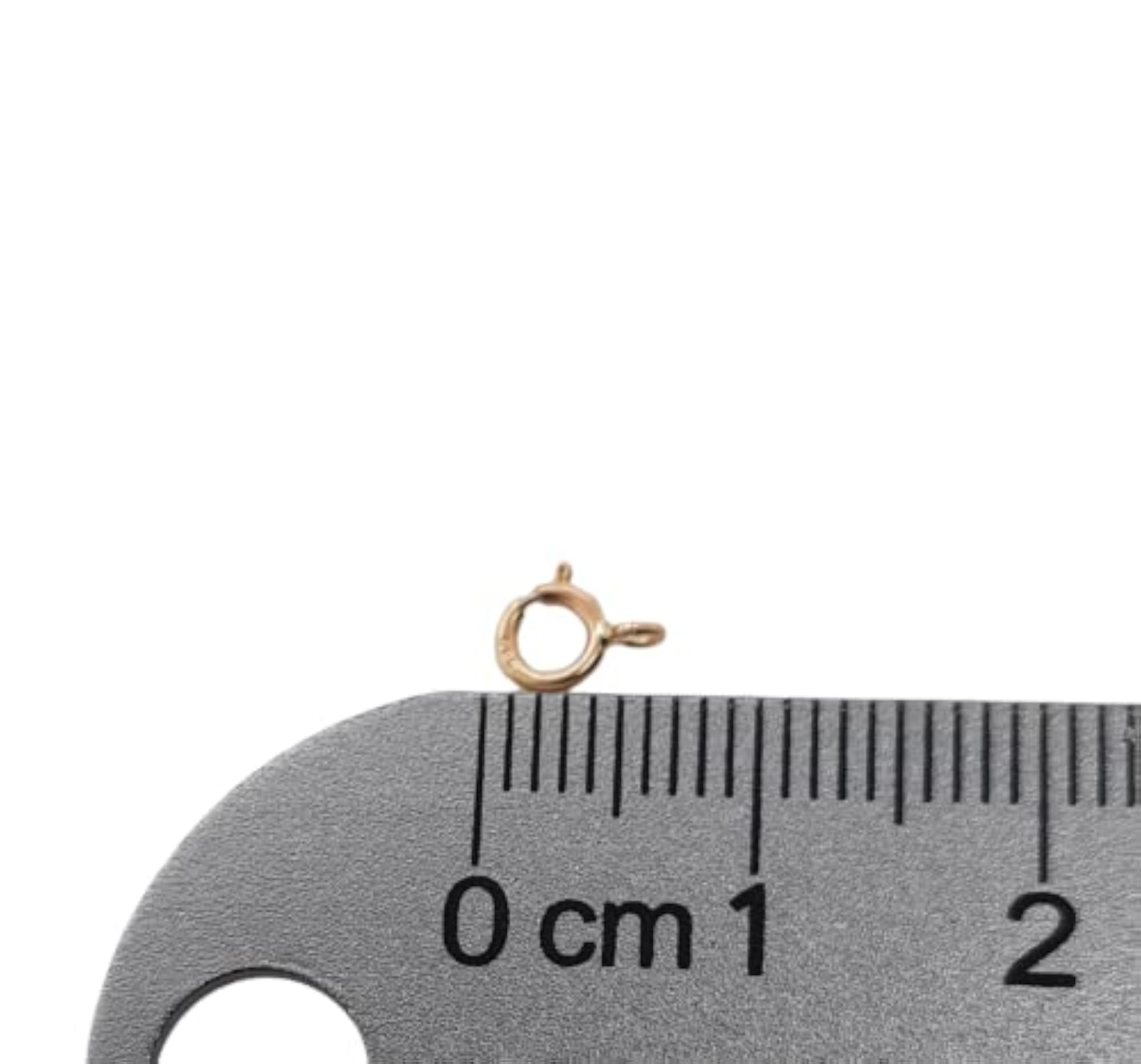 14K Solid Yellow Gold Spring Ring Clasp Open Ring